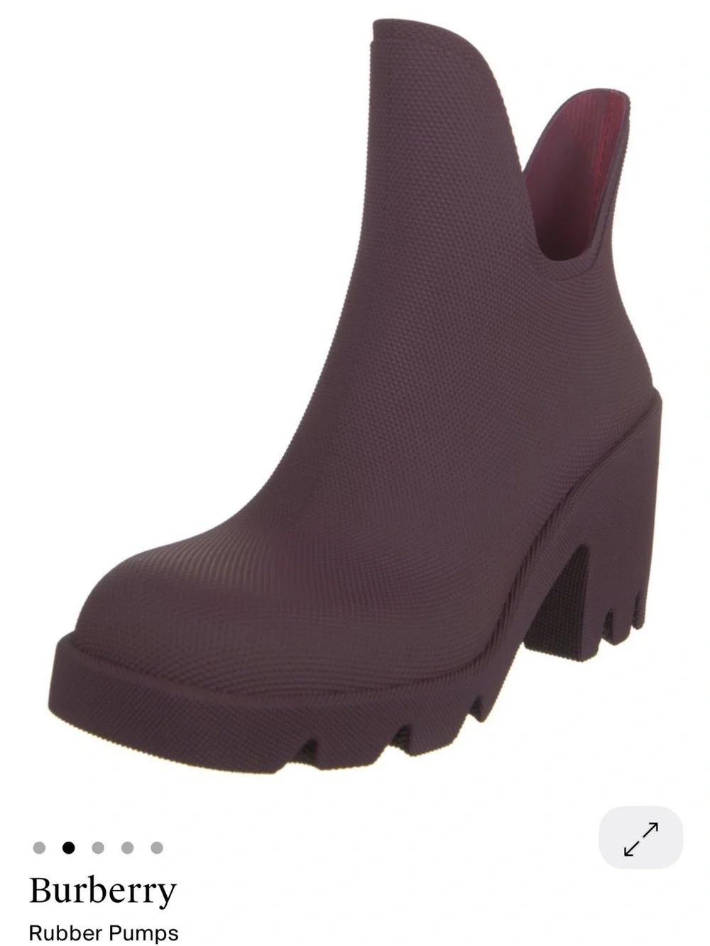 Burberry Plum Chunky Platform Rain Boots